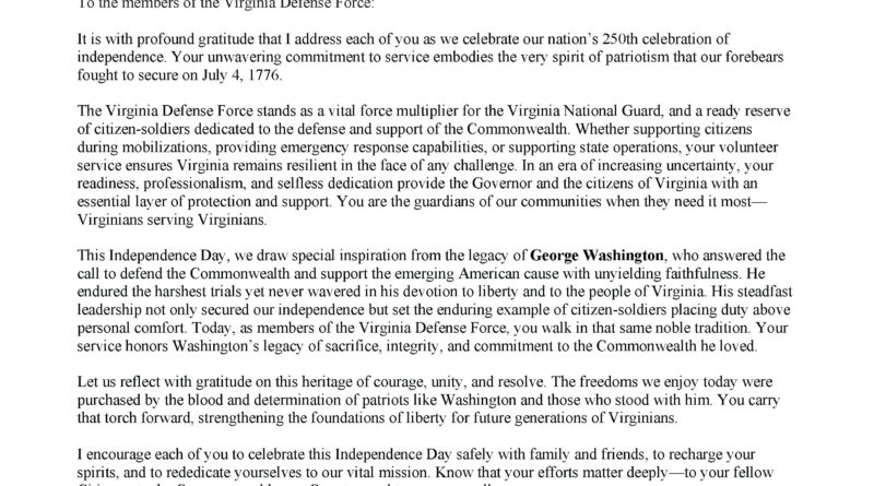 VDF Commander’s Independence Day 2026 Message